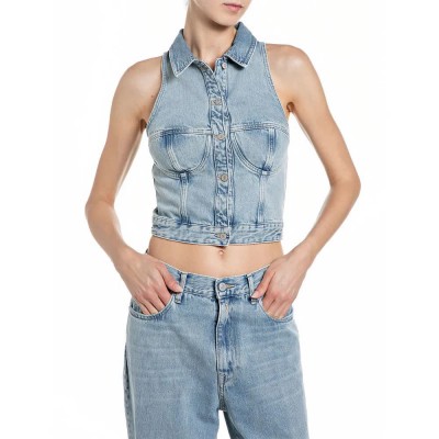 елек,мъжки,пуловери,дамски,пуловери,replay,w2434,.000.912,107,knitted,vest,blue,(light,blue)