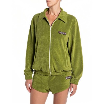 блуза,дамски,блузи,replay,w3800,.000.24008,full,zip,sweatshirt,green,(calla,green)