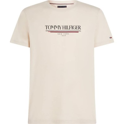 тениска,мъжки,тениски,дамски,тениски,tommy,hilfiger,brand,love,short,sleeve,t,shirt,beige,(newsprint)