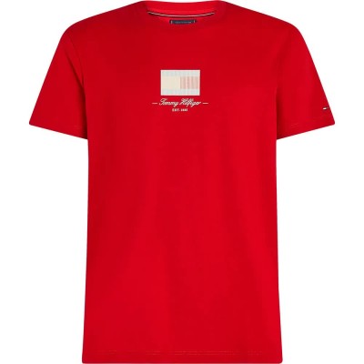 тениска,мъжки,тениски,дамски,тениски,tommy,hilfiger,ithaca,flag,short,sleeve,t,shirt,red,(medium,red)