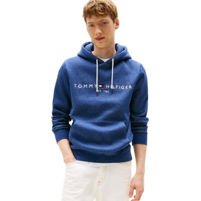 суичър,мъжки,пуловери,tommy,hilfiger,tommy,logo,hoodie,blue,(aegean,sea,heather)