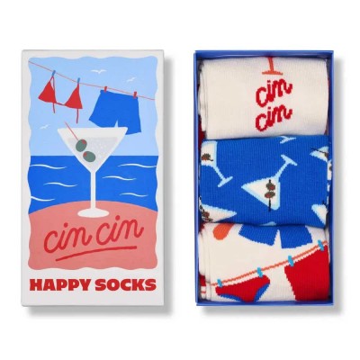 чорапи,мъжки,чорапи,дамски,чорапи,happy,socks,cin,cins,gift,set,crew,socks,3,pairs,multicolor,(white)