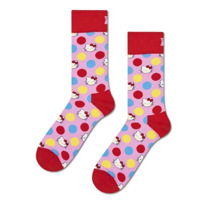 чорапи,мъжки,чорапи,дамски,чорапи,happy,socks,hello,kitty,big,dot,crew,socks,multicolor,(pink)