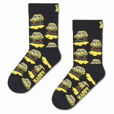 детски,чорапи,мъжки,чорапи,дамски,чорапи,happy,socks,kids,smelly,burger,crew,socks,black,(black)