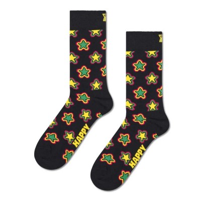 чорапи,мъжки,чорапи,дамски,чорапи,happy,socks,stars,crew,socks,black,(black)