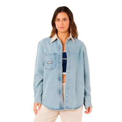риза,с,дълъг,ръкав,дамски,ризи,мъжки,ризи,rip,curl,surf,side,relaxed,denim,long,sleeve,shirt,blue,(washed,blue)