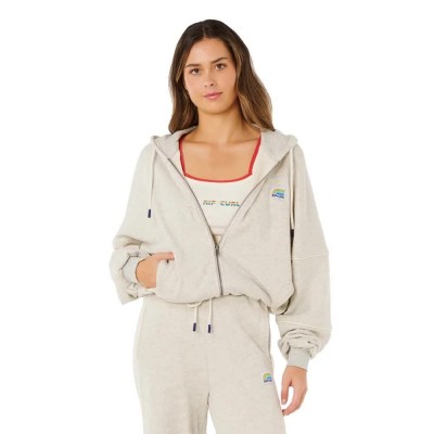блуза,дамски,блузи,rip,curl,surf,side,spliced,full,zip,sweatshirt,beige,grey,(grey,marle)