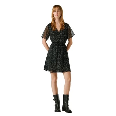 рокля,дамски,поли,и,рокли,pepe,jeans,marius,short,sleeve,short,dress,black,(black)