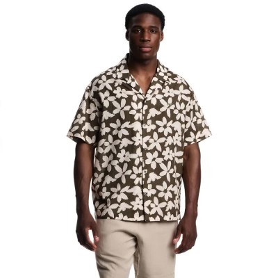 риза,с,къс,ръкав,дамски,ризи,мъжки,ризи,emporio,armani,em000593,af20443,short,sleeve,shirt,brown,(flower,eagle,olive)