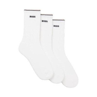 чорапи,мъжки,чорапи,дамски,чорапи,boss,rib,stripe,socks,3,pairs,white,(white)
