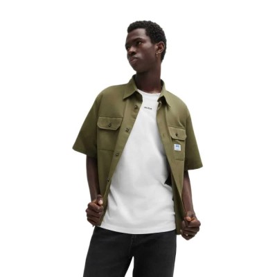 риза,с,къс,ръкав,дамски,ризи,мъжки,ризи,hugo,ekyno,10260730,blue,short,sleeve,shirt,green,(open,green)