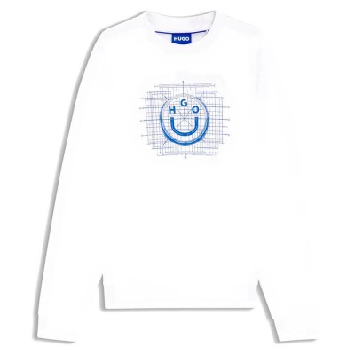 блуза,мъжки,пуловери,hugo,namenex,10273008,blue,sweatshirt,white,(white)