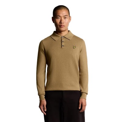 мъжки,блузи,с,яка,lyle,&,scott,kn2113vc,long,sleeve,polo,brown,(tigers,eye)