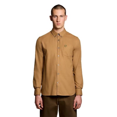 риза,с,дълъг,ръкав,мъжки,ризи,lyle,&,scott,lw1920v,plain,long,sleeve,shirt,brown,(tigers,eye)