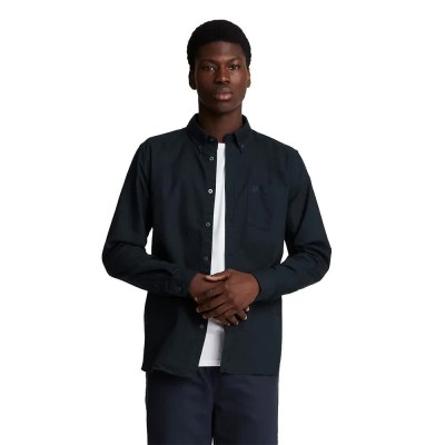риза,с,дълъг,ръкав,мъжки,ризи,lyle,&,scott,plain,long,sleeve,shirt,blue,(dark,navy)