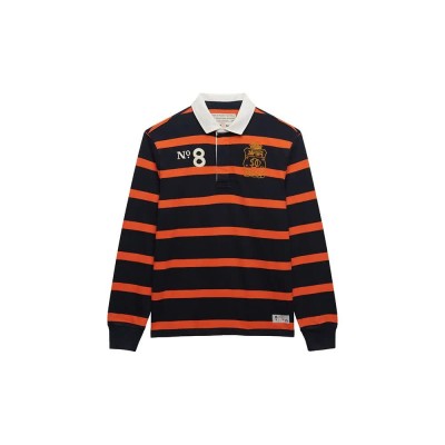 блуза,с,яка,дамски,блузи,с,яка,мъжки,блузи,с,яка,superdry,double,emblem,stripe,rugby,long,sleeve,polo,black,(navy,orange,stripe)