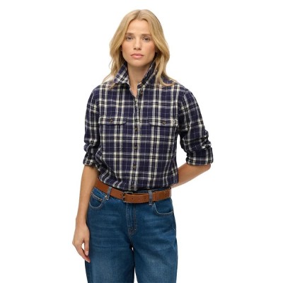карирана,риза,дамски,ризи,мъжки,ризи,superdry,lumberjack,check,flannel,long,sleeve,shirt,blue,(navy,green,check)