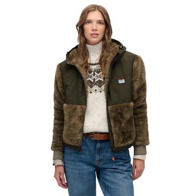 блуза,дамски,блузи,superdry,super,soft,hybrid,full,zip,sweatshirt,beige,green,(winter,twig,beige)