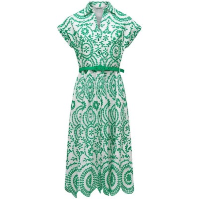дънки,дамски,поли,и,рокли,salsa,jeans,21011099,short,sleeve,dress,green,(white)