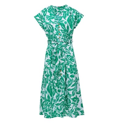 рокля,дамски,поли,и,рокли,salsa,jeans,21011101,short,sleeve,midi,dress,green,(medium,green,v1)