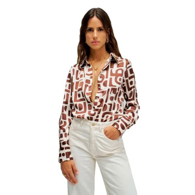риза,с,дълъг,ръкав,дамски,ризи,salsa,jeans,21011106,long,sleeve,shirt,brown,white,(dark,brown)