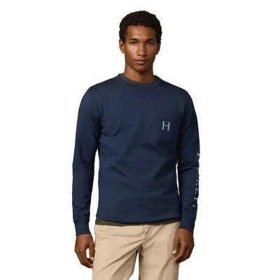 тениска,мъжки,тениски,дамски,тениски,hackett,heritage,peaks,long,sleeve,t,shirt,blue,(old,navy)
