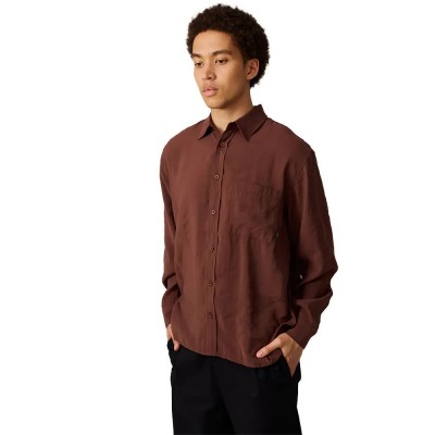 риза,с,дълъг,ръкав,дамски,ризи,мъжки,ризи,makia,chester,long,sleeve,shirt,brown,(chocolate)