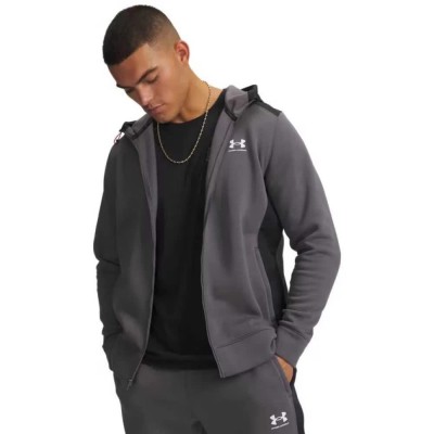 поларена,блуза,мъжки,пуловери,under,armour,icon,fleece,blocked,full,zip,sweatshirt,grey,(gray)