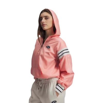 блуза,дамски,блузи,under,armour,icon,woven,heritage,half,zip,sweatshirt,orange,(pink)