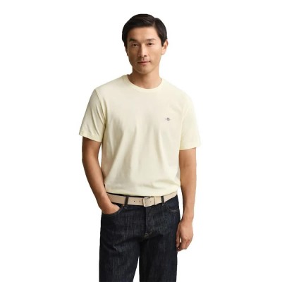 тениска,мъжки,тениски,дамски,тениски,gant,2003184,regular,fit,short,sleeve,t,shirt,beige,yellow,(vanilla,yellow)