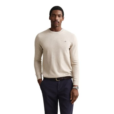 блуза,мъжки,пуловери,дамски,пуловери,gant,8030561,classic,sweater,beige,(oat,melange)