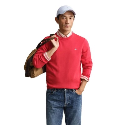 блуза,мъжки,пуловери,дамски,пуловери,gant,8030561,classic,sweater,red,(rose,red)