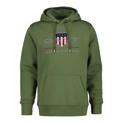 суичър,мъжки,пуловери,gant,archive,shield,regular,fit,hoodie,green,(dry,herb,green)
