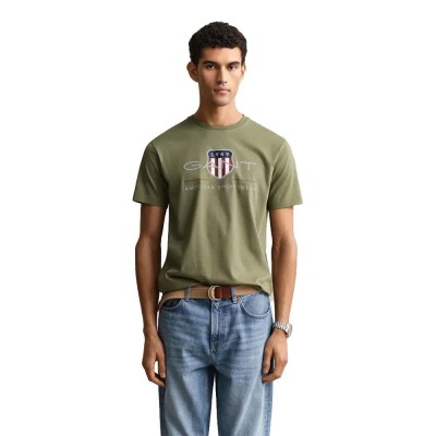тениска,мъжки,тениски,дамски,тениски,gant,archive,shield,regular,fit,short,sleeve,t,shirt,green,(dry,herb,green)