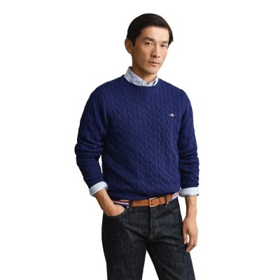 блуза,мъжки,пуловери,дамски,пуловери,gant,cable,sweater,blue,(rich,navy)