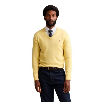 блуза,мъжки,пуловери,дамски,пуловери,gant,8030562,v,neck,sweater,yellow,(light,mustard,yellow)
