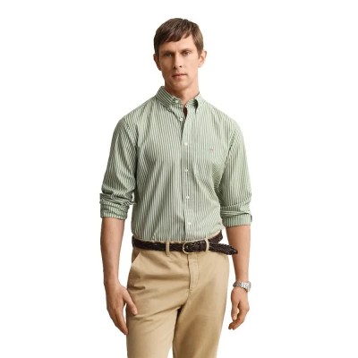риза,с,дълъг,ръкав,дамски,ризи,мъжки,ризи,gant,reg,stripe,long,sleeve,shirt,green,(herb,green)