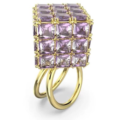 бижутерия,swarovski,5633642,ring,golden,(purple)