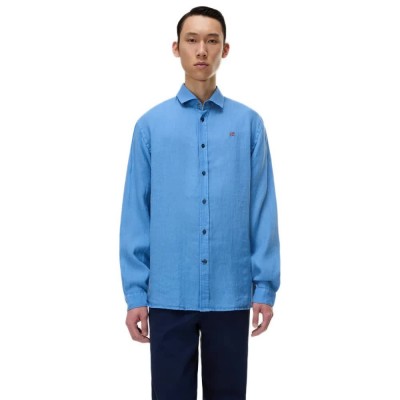 риза,с,дълъг,ръкав,дамски,ризи,мъжки,ризи,napapijri,linen,1,long,sleeve,shirt,blue,(blue,jasper)