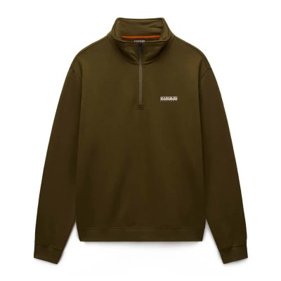 блуза,мъжки,пуловери,napapijri,small,box,half,zip,sweatshirt,green,(dark,olive)