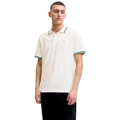 дамски,блузи,с,яка,мъжки,блузи,с,яка,jack,&,jones,epaulos,short,sleeve,polo,white,(cloud,dancer,play,1,verdant,green)