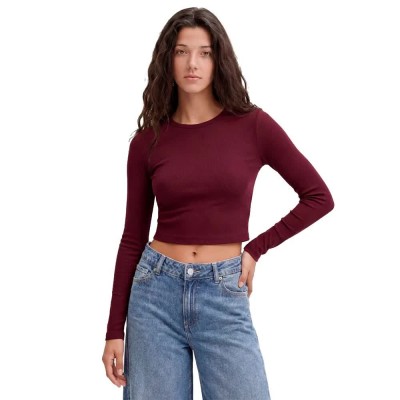 фланелка,с,дълъг,ръкав,дамски,топове,jack,&,jones,feline,rib,jjxx,long,sleeve,top,purple,(winetasting)