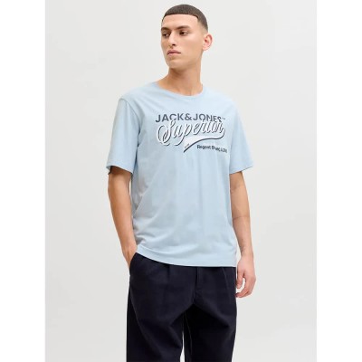 тениска,мъжки,тениски,дамски,тениски,jack,&,jones,logo,short,sleeve,t,shirt,blue,(celestial,blue)