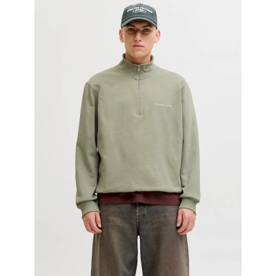 блуза,мъжки,пуловери,jack,&,jones,norrebro,emb,half,zip,sweatshirt,green,(seagrass)