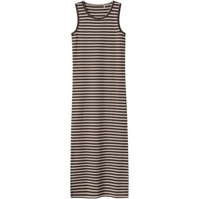 рокля,дамски,поли,и,рокли,name,it,suraja,sleeveless,long,dress,brown,(black,coffee,peyote)