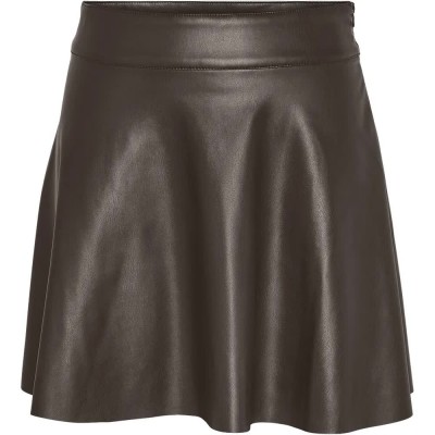 пола,дамски,поли,и,рокли,noisy,may,andy,flared,high,waist,short,skirt,brown,(chocolate,brown)