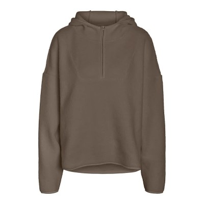 блуза,дамски,блузи,noisy,may,cozy,half,zip,sweatshirt,brown,(morel)