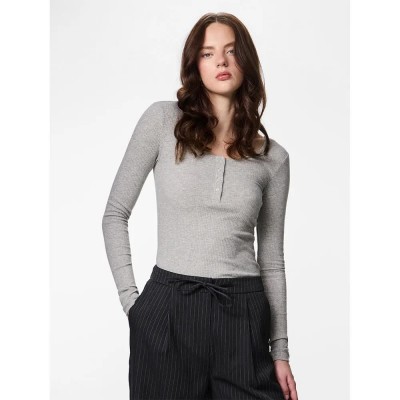 тениска,мъжки,тениски,дамски,тениски,pieces,kitte,long,sleeve,t,shirt,beige,grey,(medium,grey,melange)