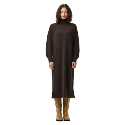 рокля,дамски,поли,и,рокли,pieces,malou,long,sleeve,midi,dress,brown,(hot,fudge,melange)