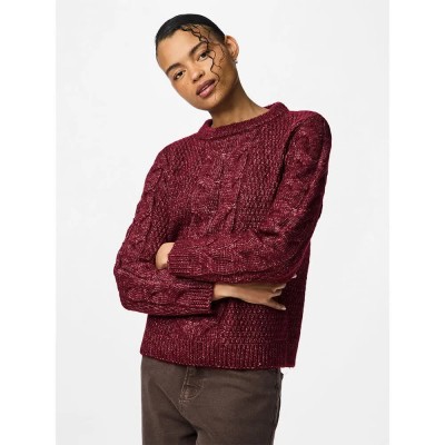 блуза,дамски,пуловери,дамски,плетени,дрехи,pieces,nina,sweater,red,(tawny,port)